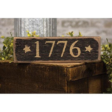 1776 with Stars Distressed Barnwood Sign - The Fox Decor